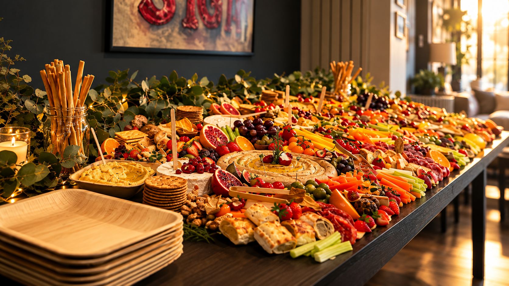 Large select of food on a table