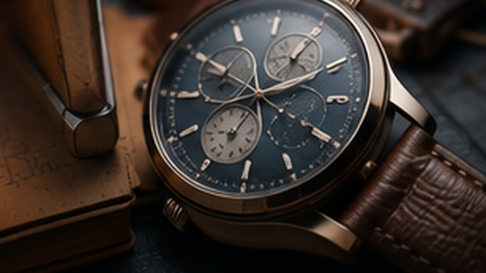 Close-up of the dial and mechanical details of a wristwatch.